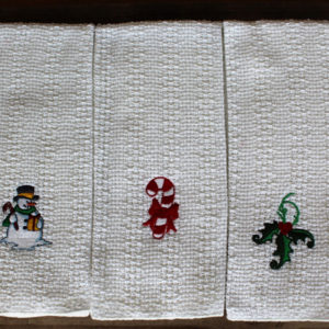 Embroidered Christmas Kitchen Towels