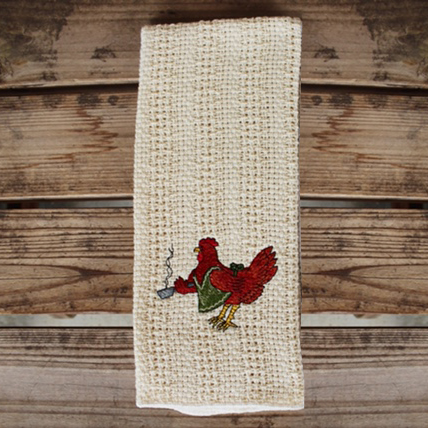 Embroidered grapes kitchen towel